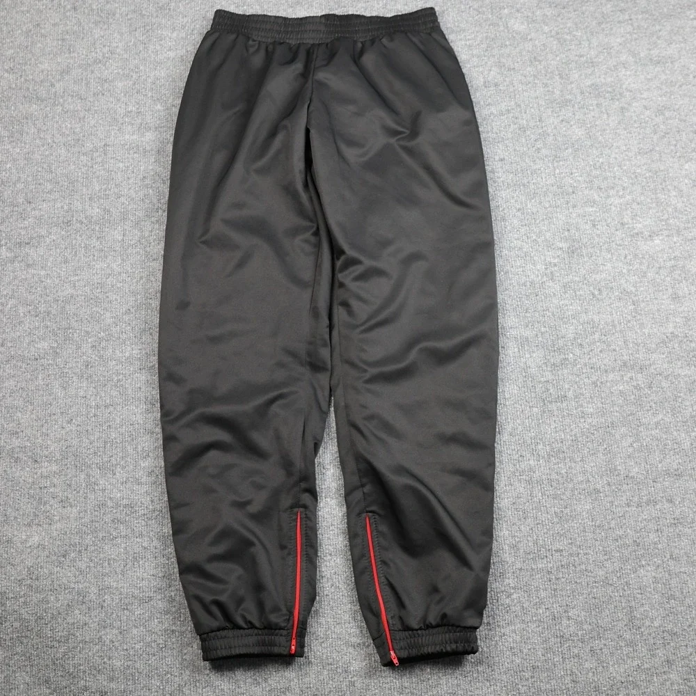 Varsity Spirit Pants Mens Large Black Warm Up Track Cotton Lined Ankle Zips L-30